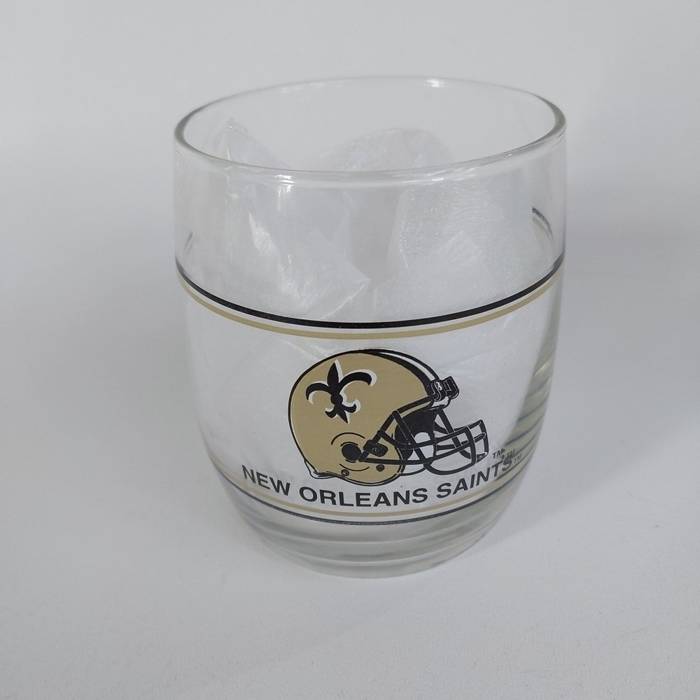 Vintage 1990's NFL New‎ Orleans Saints Tumbler Whiskey Rocks Glass